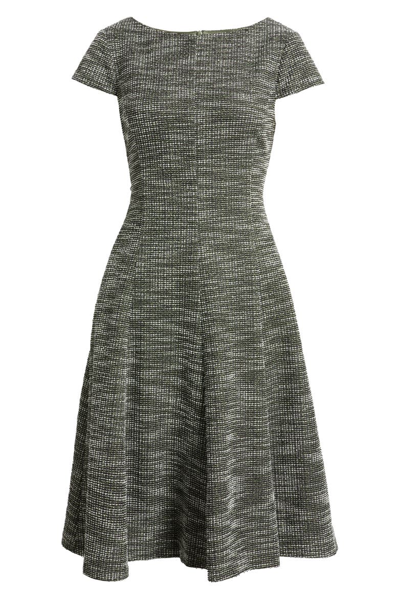 Cap Sleeve Fit & Flare Dress, Alternate, color, OLIVE