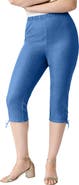 Roaman's Plus Size Comfort Stretch Lace Up Capri Jean