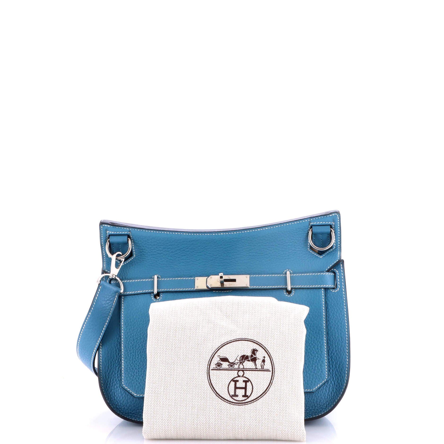 Pre-Owned Hermes Jypsiere Bag Clemence 28, Alternate, color, Bleu Jean