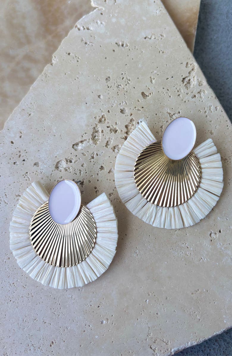 Adornia Darla Statement Earrings, Alternate, color, White