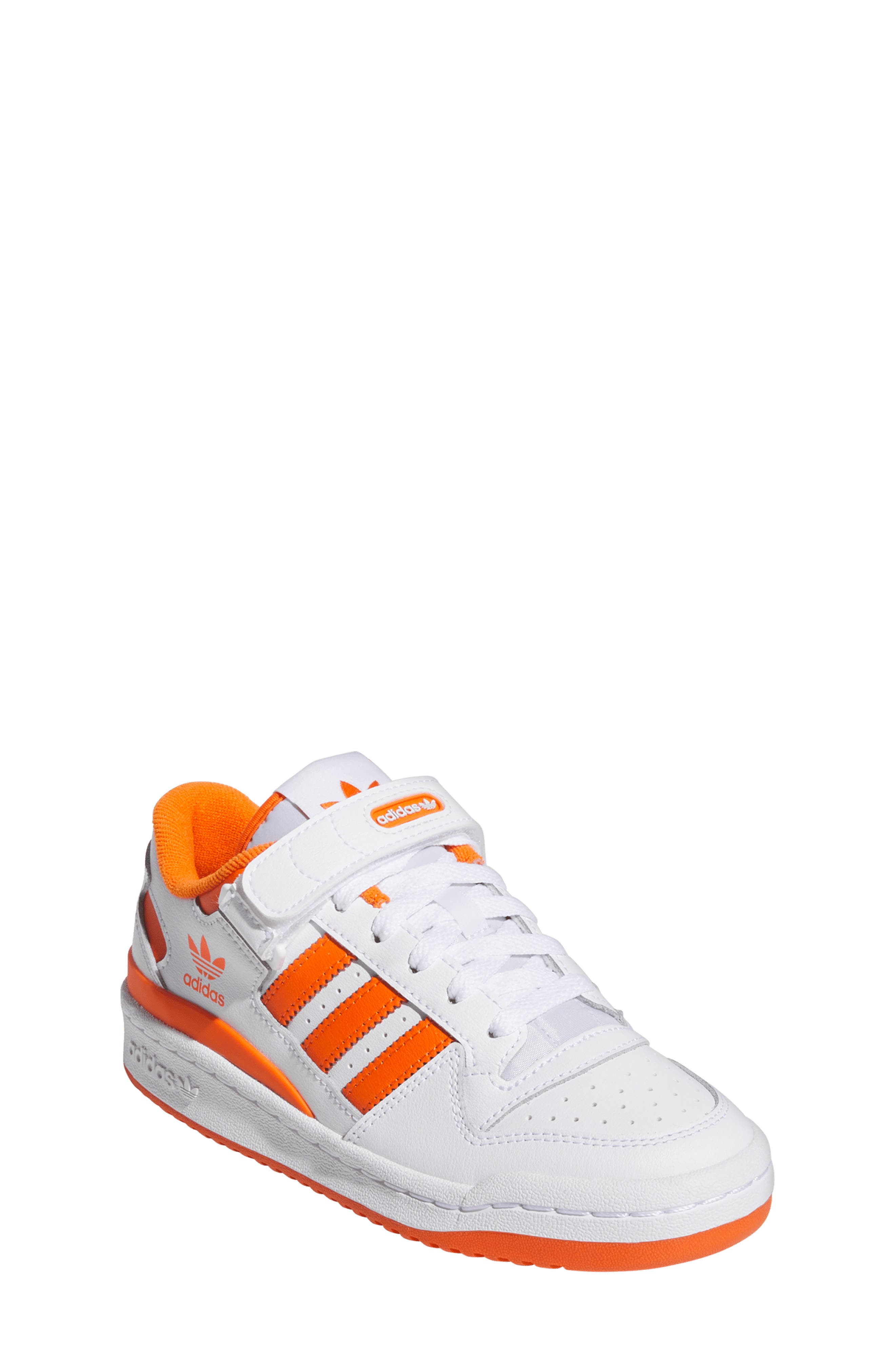 adidas Kids' Forum Basketball Sneaker, Main, color, White/ Orange/ White