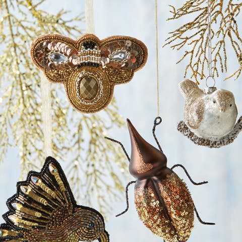Golden Beetle Christmas Ornament Multicolor Tree Decor