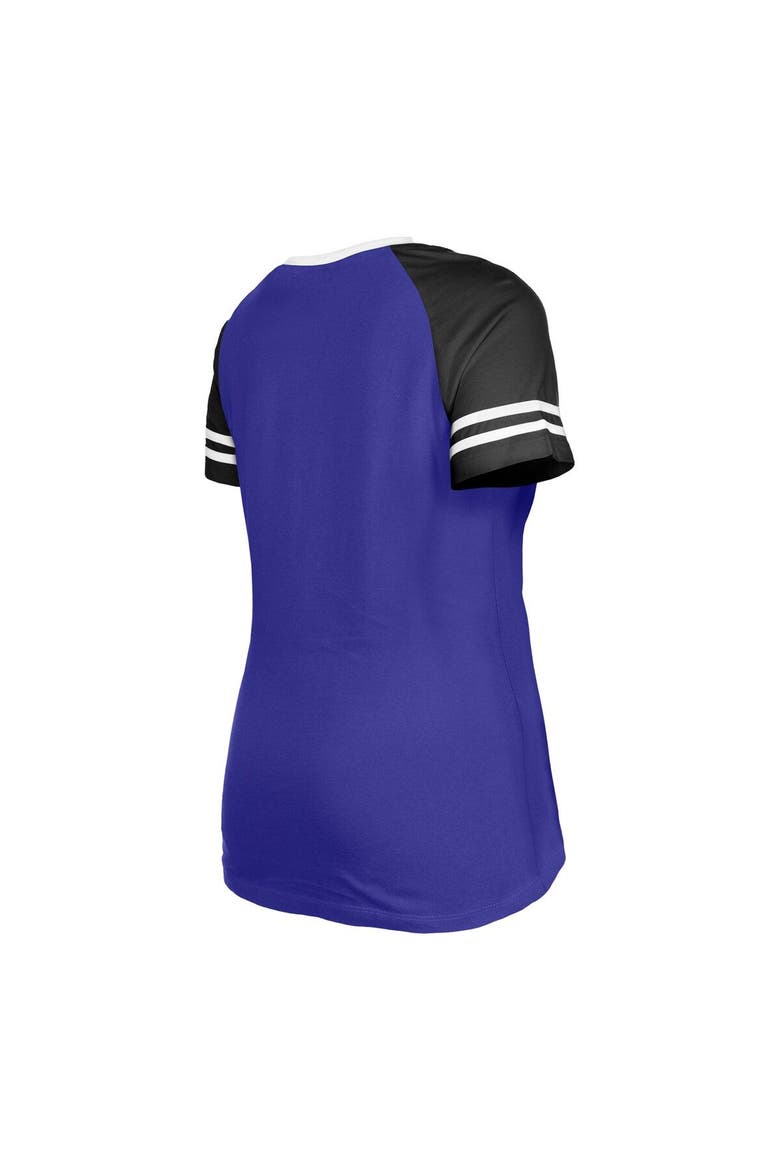 Women's New Era  Purple Baltimore Ravens Raglan Lace-Up T-Shirt, Alternate, color, Purple