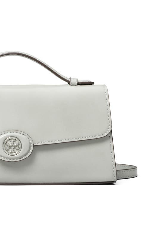 Tory Burch Robinson Spazzolato Leather Convertible Shoulder Bag In Light Granite