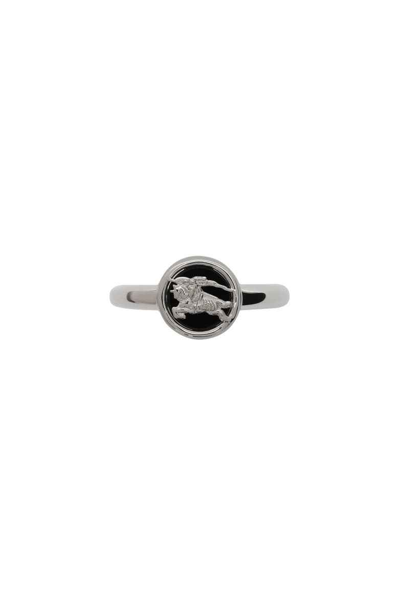 Knight Coin Ring, Main, color, Silver/black