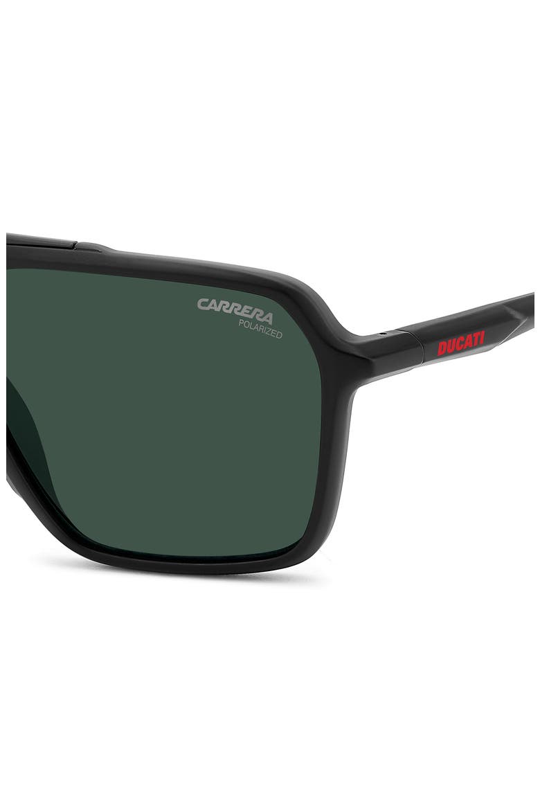 x Ducati Carduc 55mm Rectangular Aviator Sunglasses, Alternate, color, MATTEBLACK/ GREEN POLAR