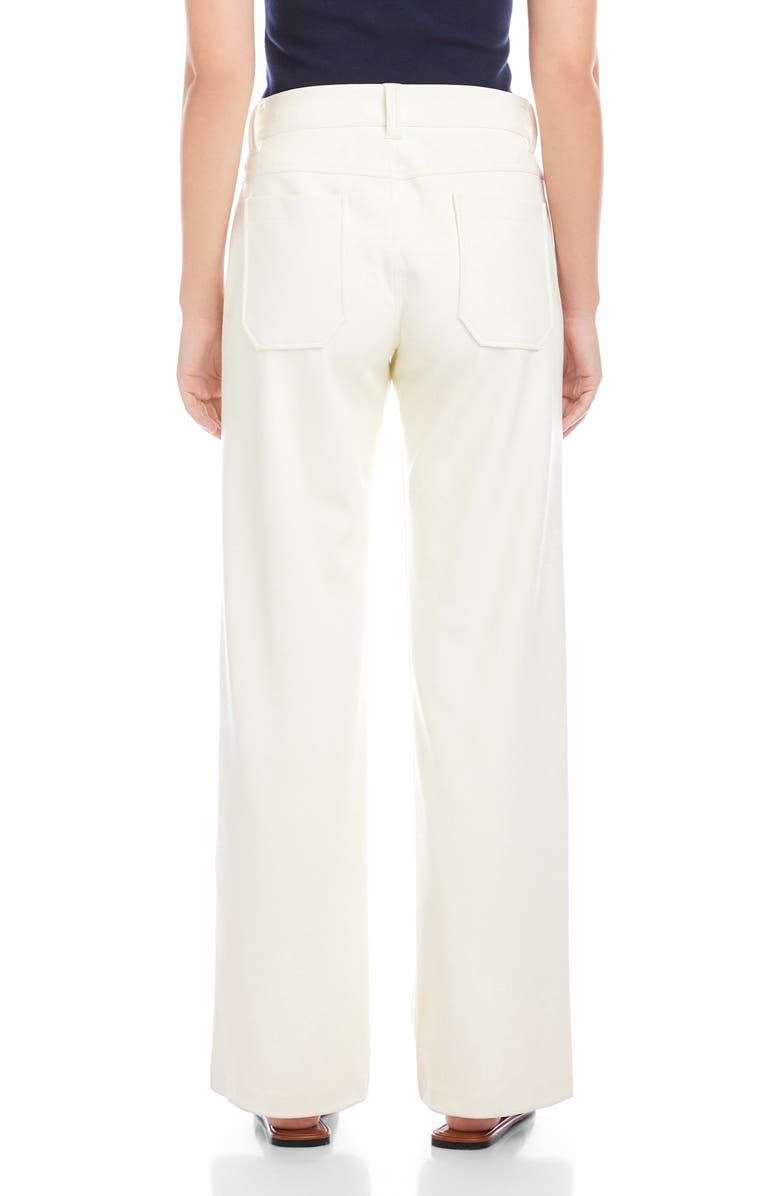 FIFTEEN TWENTY Sophia Crop Faux Leather Wide Leg Pants, Alternate, color, Bone