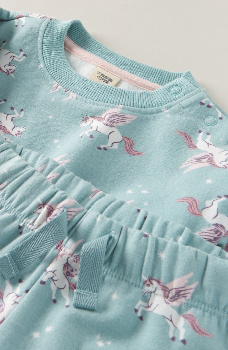 Tucker + Tate Print Fleece Sweatshirt & Joggers Set, Alternate, color, Teal Aquifer Pegasus Dash
