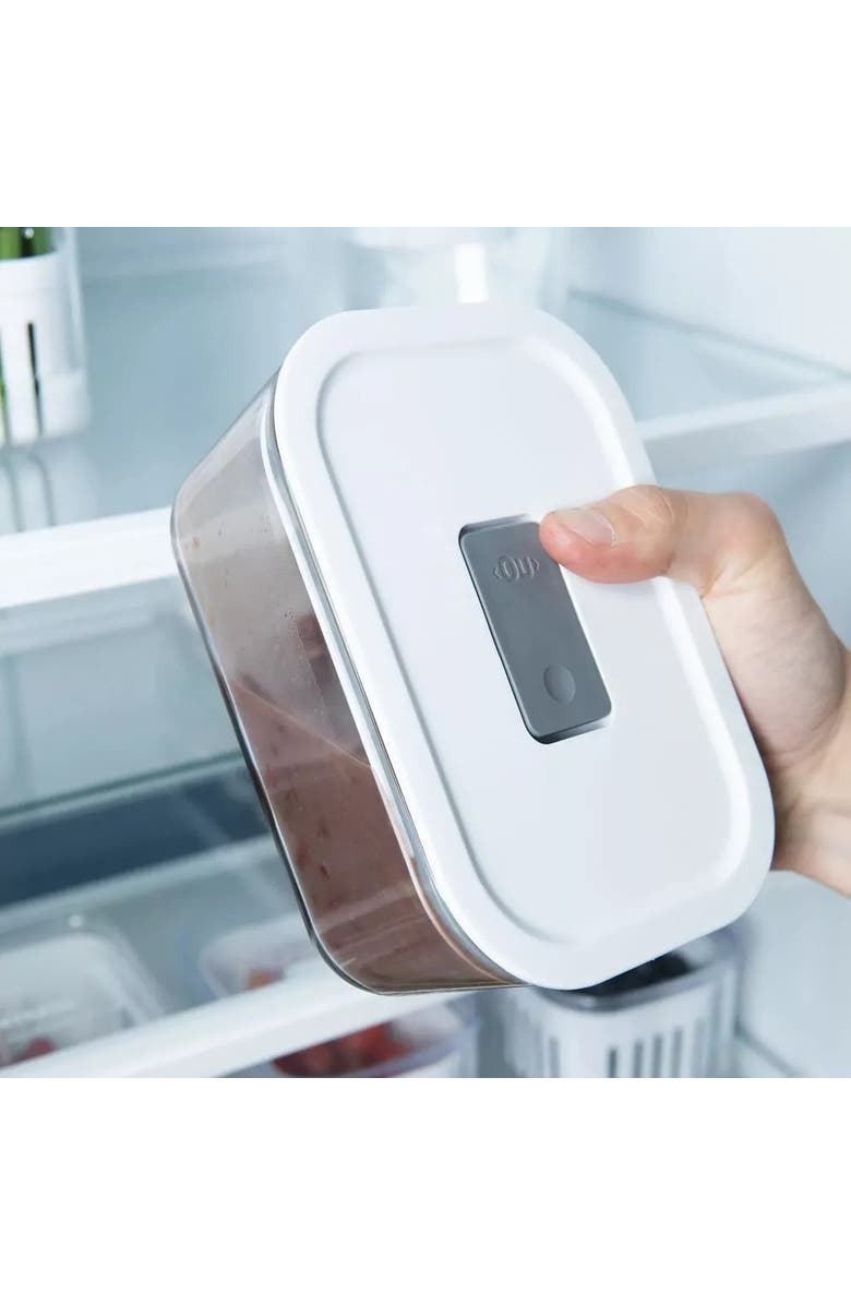 OU Stackable Airtight Glass Food Storage Container with Microwave Valve and Leak Proof Lid, Alternate, color, 