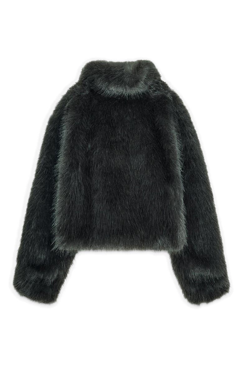 Milena Faux Fur Short Jacket, Alternate, color, DK GREY