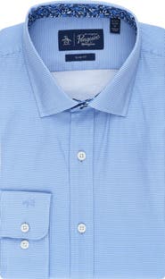 Original Penguin Royal Texture Slim Fit Dress Shirt