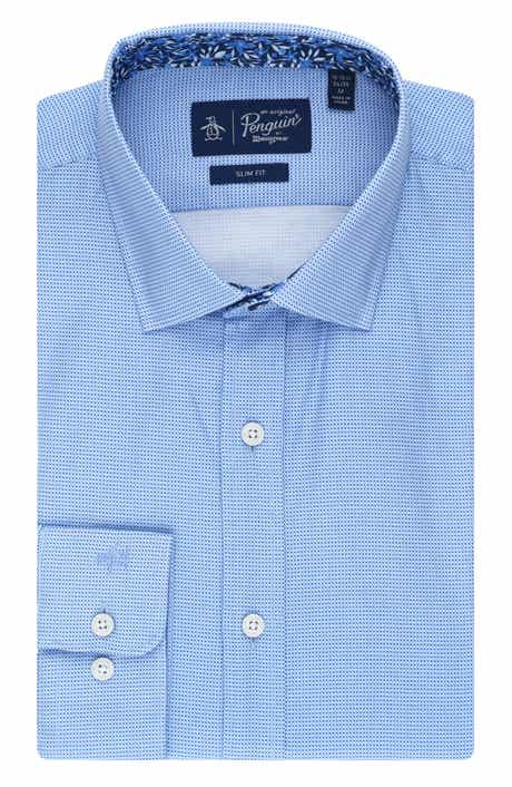 Original Penguin Royal Texture Slim Fit Dress Shirt