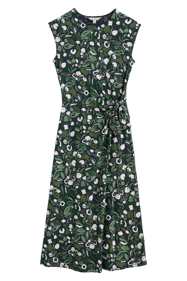 Fettling Jersey Tie Midi Dress, Alternate, color, GARDEN PLANTS INKWELL
