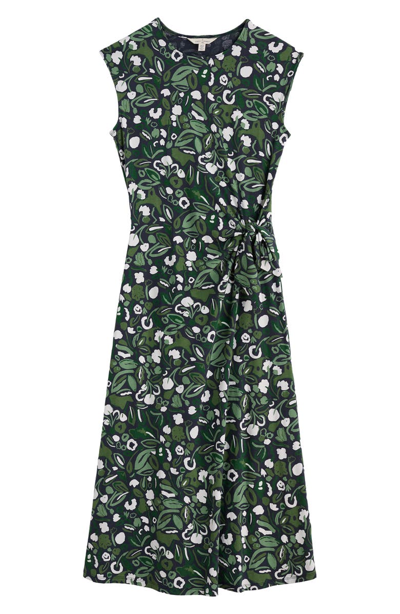 Seasalt Cornwall Fettling Jersey Tie Midi Dress, Alternate, color, Garden Plants Inkwell
