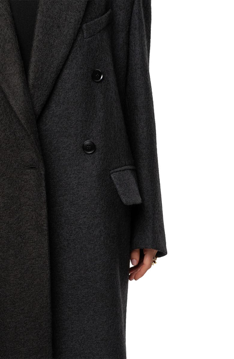 JLUXLABEL Double Breasted Wool Blend Coat, Alternate, color, Black