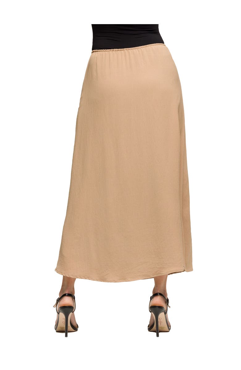 24seven Comfort Apparel Maternity Elastic Waist A-Line Maxi Skirt, Alternate, color, Nude