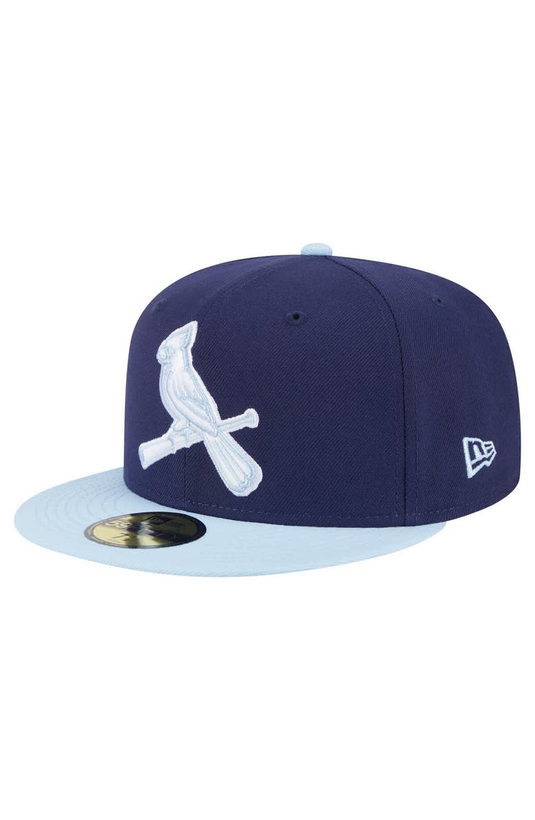 New Era Men's New Era Navy/Light Blue St. Louis Cardinals Color Pack 2-Tone 59FIFTY Fitted Hat, Alternate, color, 