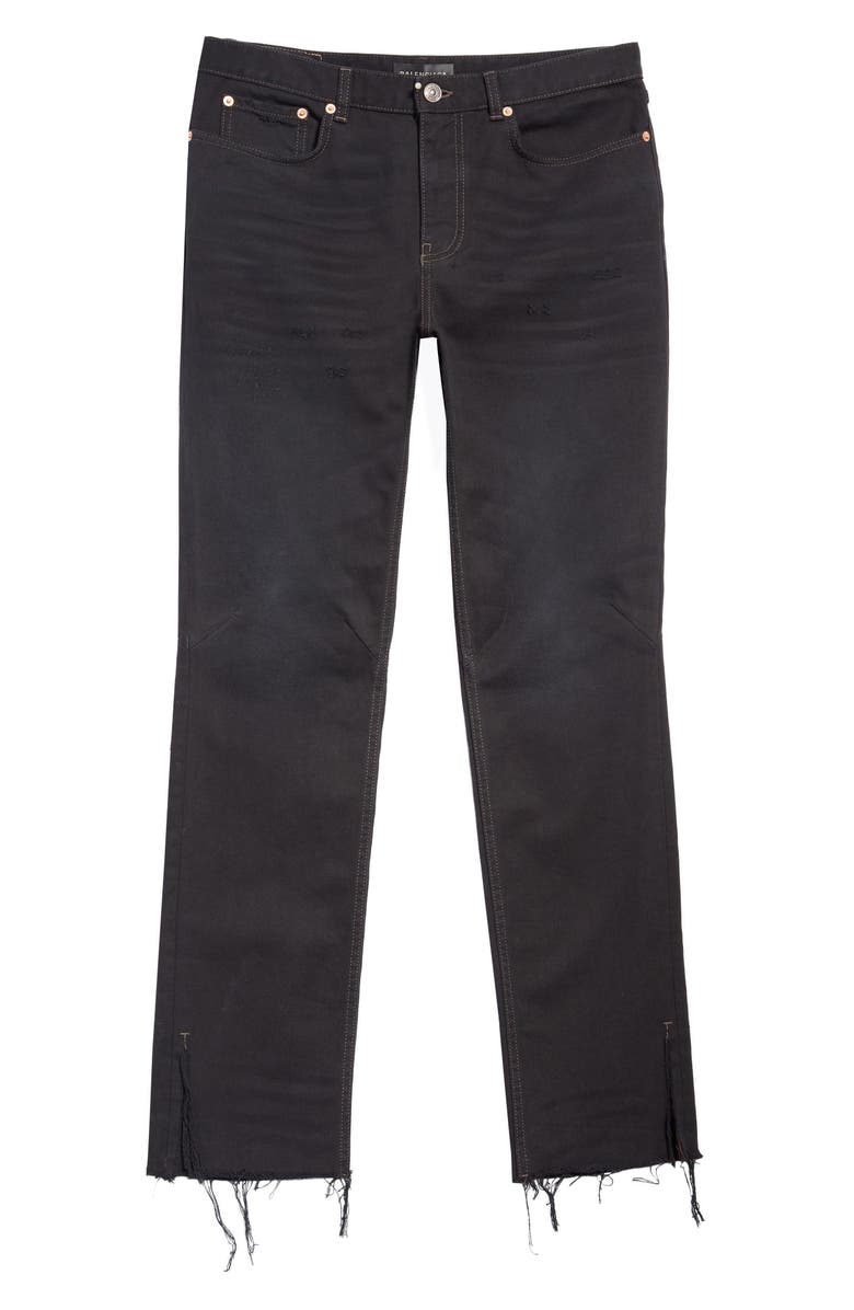 Balenciaga Super Fitted Raw Hem Jeans, Alternate, color, 