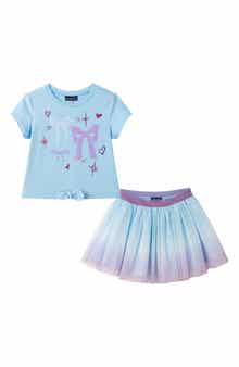 Andy & Evan Kids' Sequin Tee & Tulle Skirt