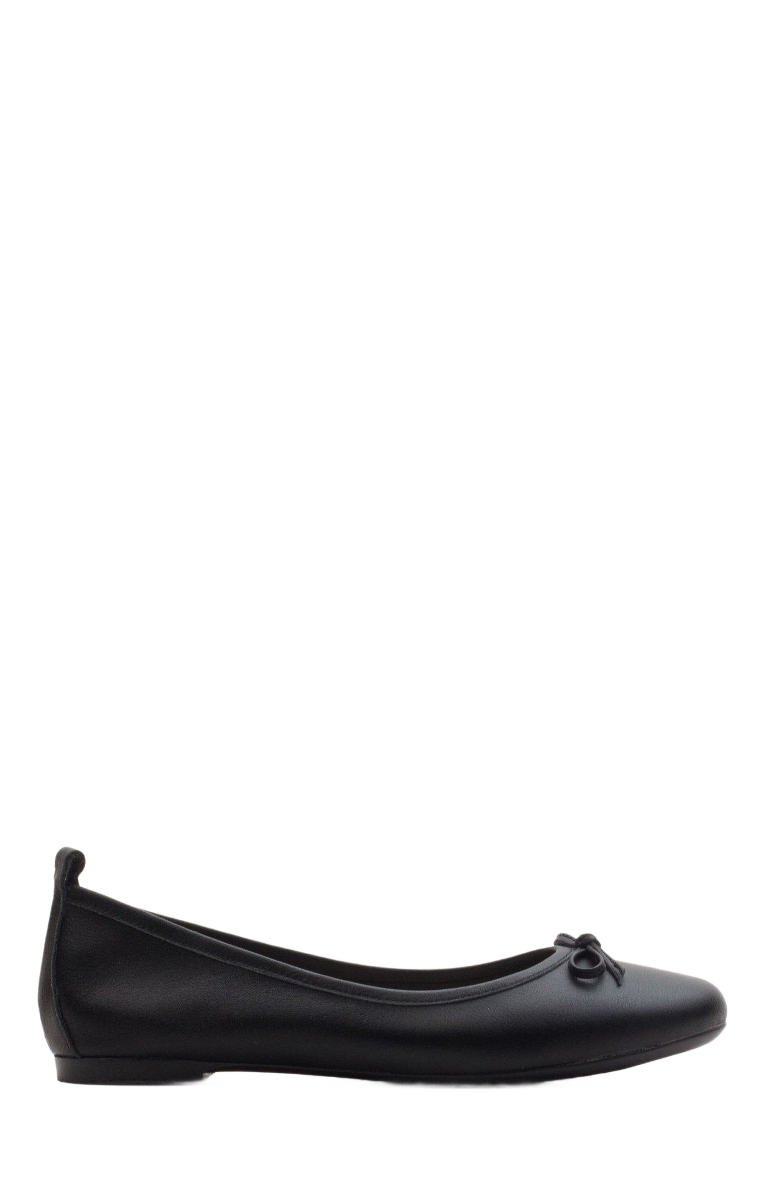 Forever & Always Shoes Florence Leather Ballerina Flats, Main, color, Black Leather