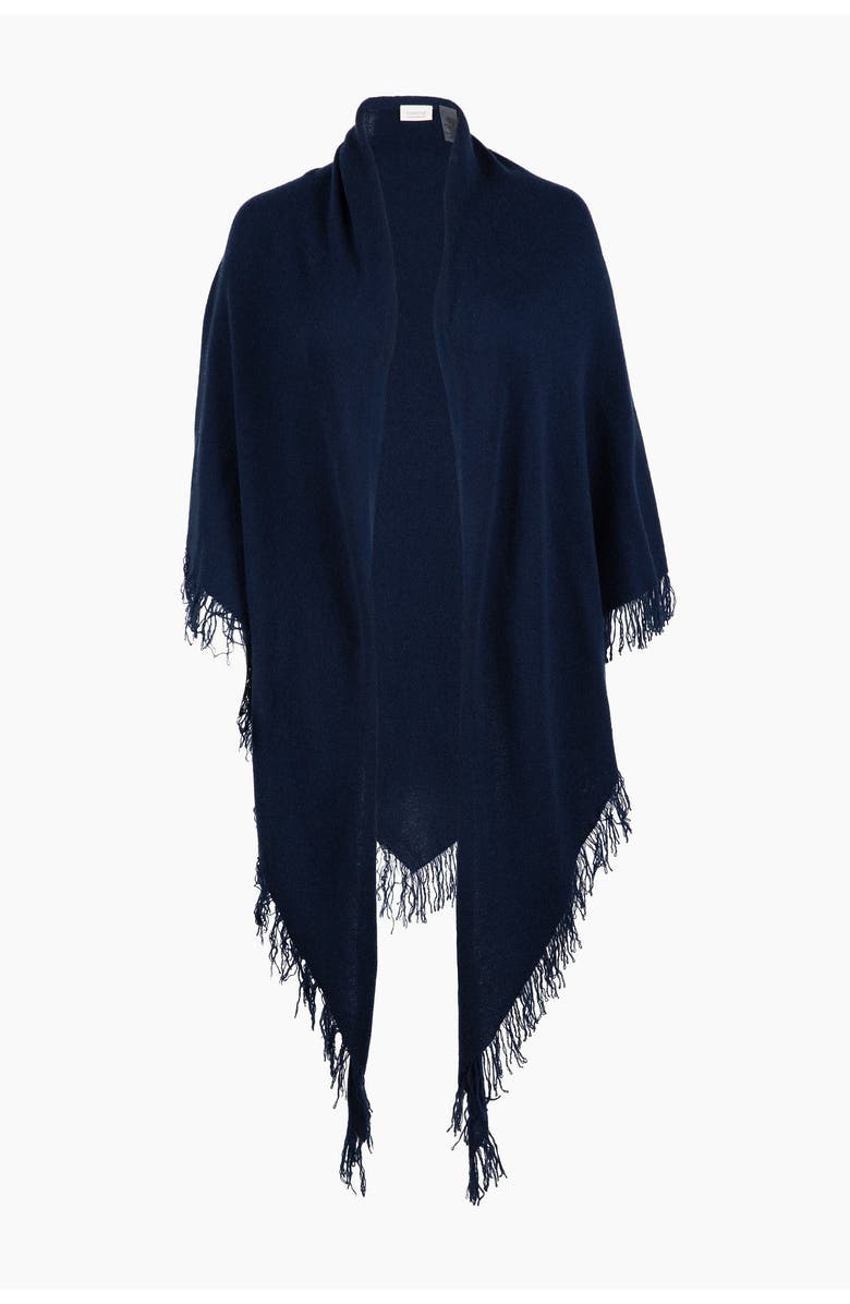 Kinross Cashmere Cashmere Triangle Wrap, Main, color, Navy