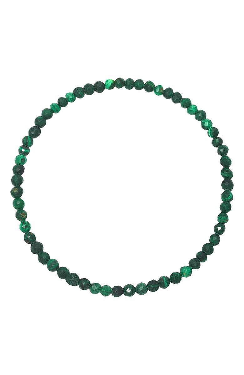 Zoe Lev Malachite Stretch Beaded Bracelet, Main, color,
