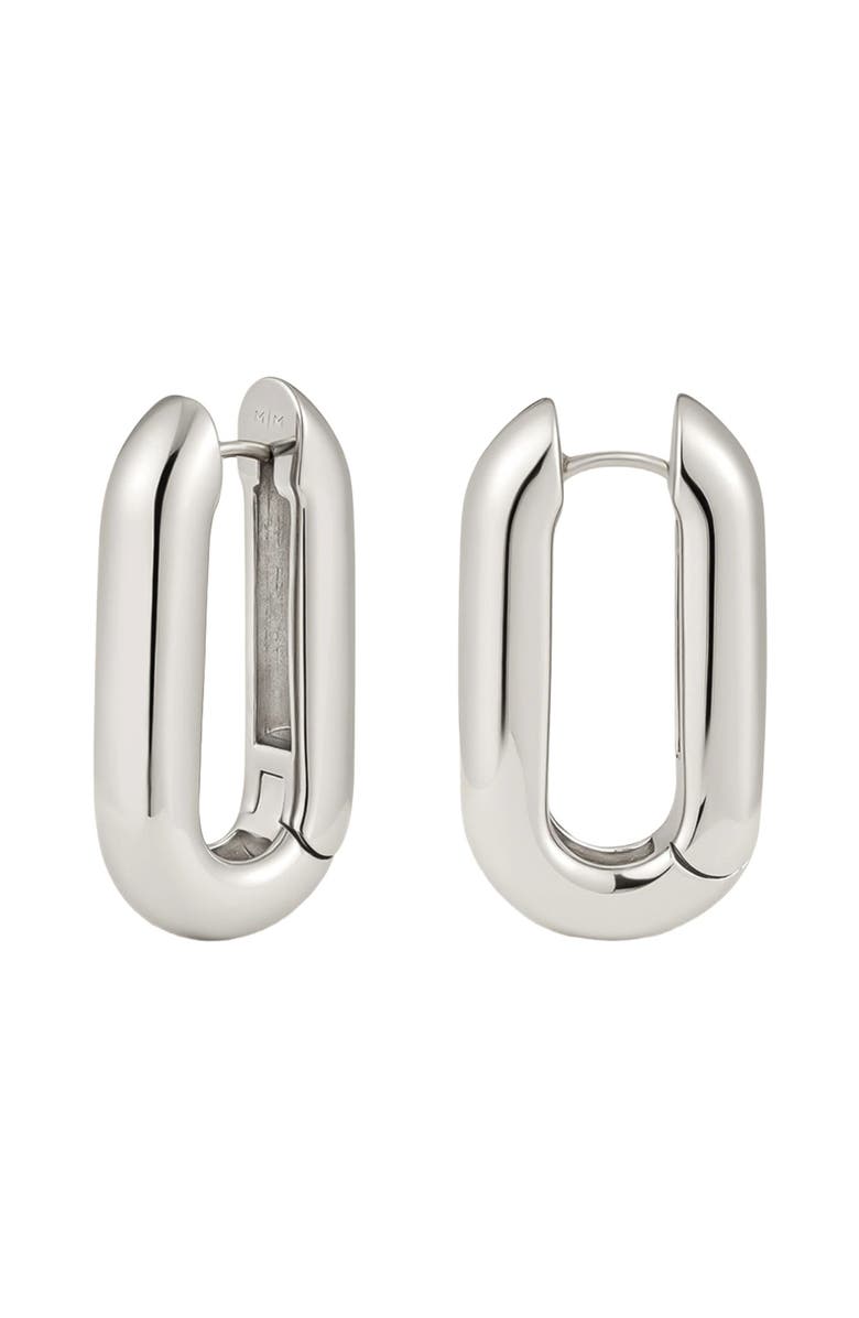 MADE BY MARY Sol Paperclip Hoop Earrings, Main, color, Rhodium Plated