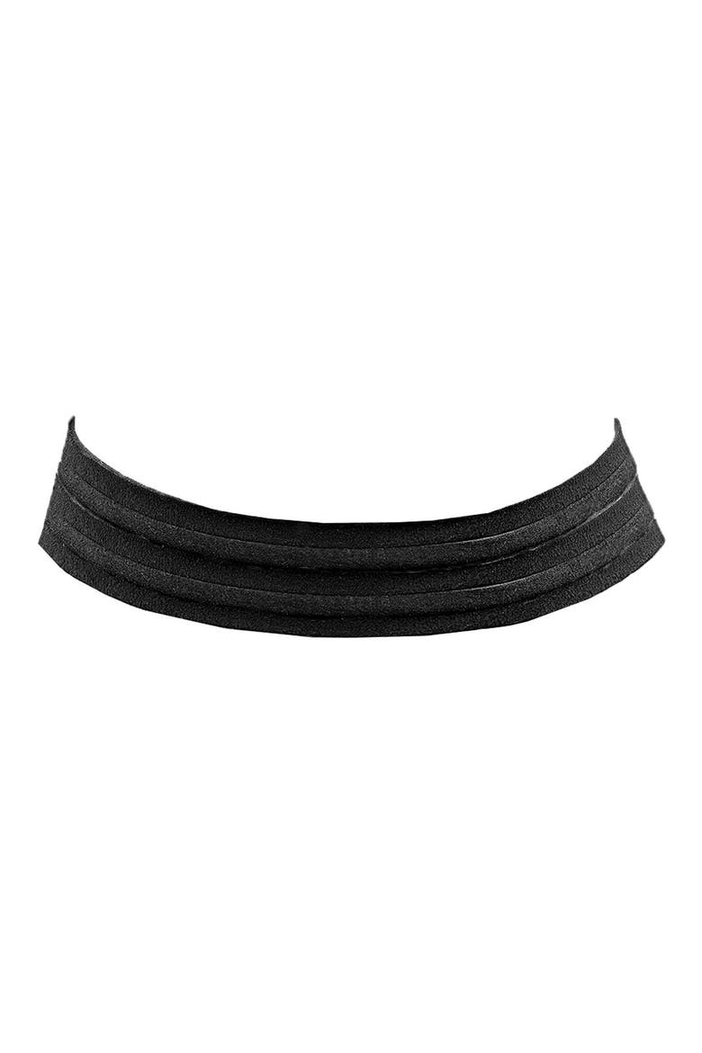 Five Strand Velvet Choker, Main, color, BLACK