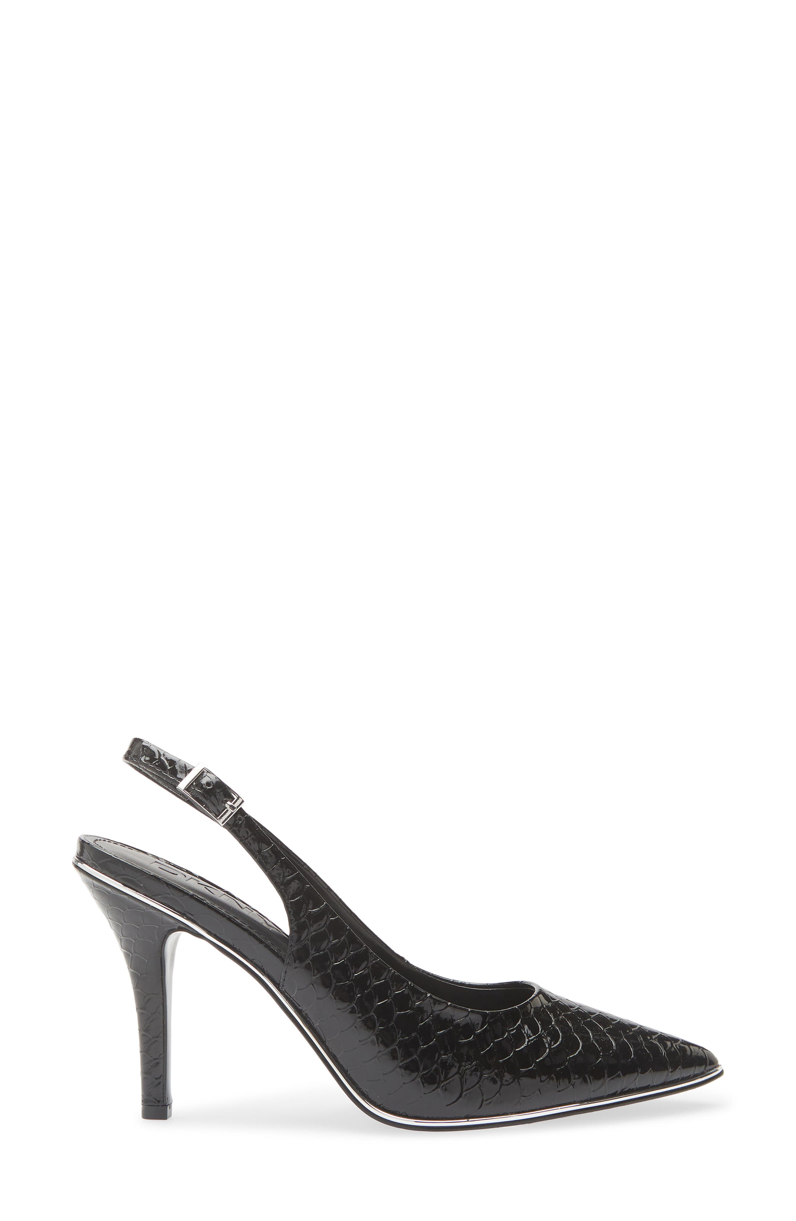 Preston Pointed Toe Slingback Pump, Alternate, color, BLACK