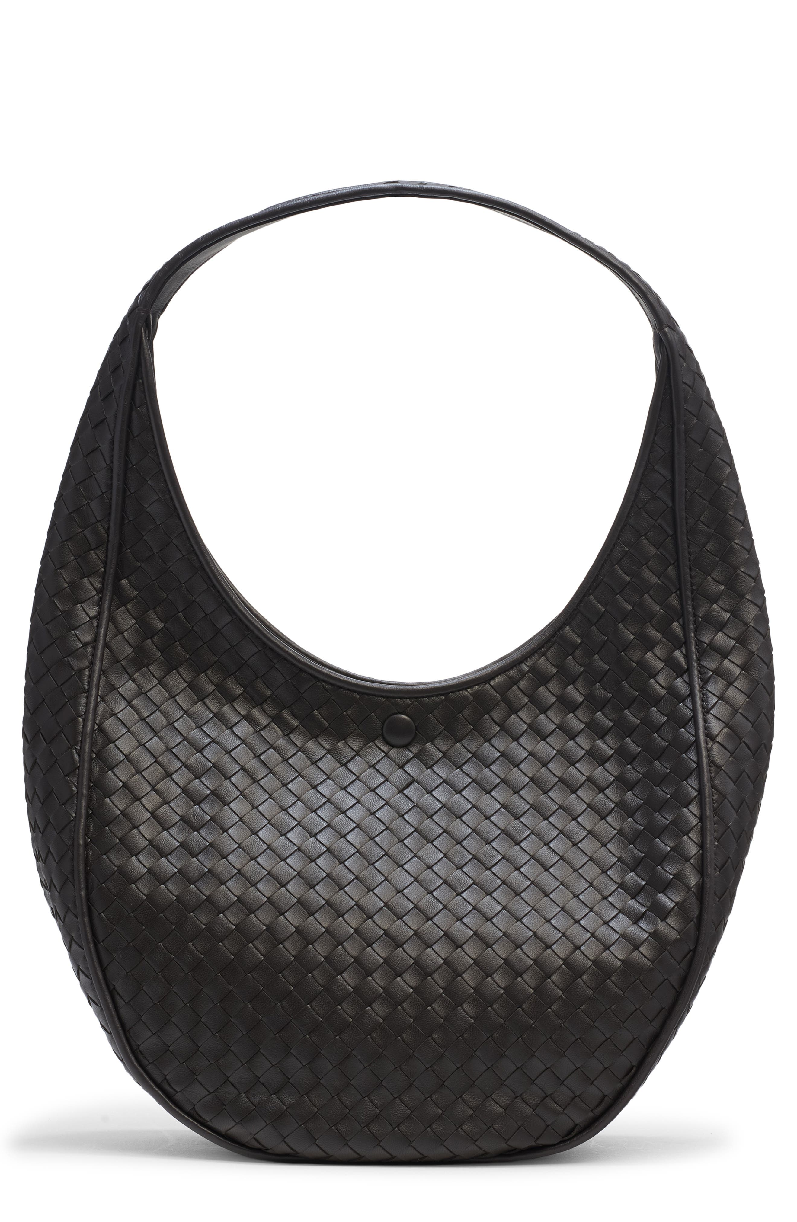Bottega Veneta Small Ovetto Intrecciato Leather Shoulder Bag, Main, color, 2094 Espresso-Brass V