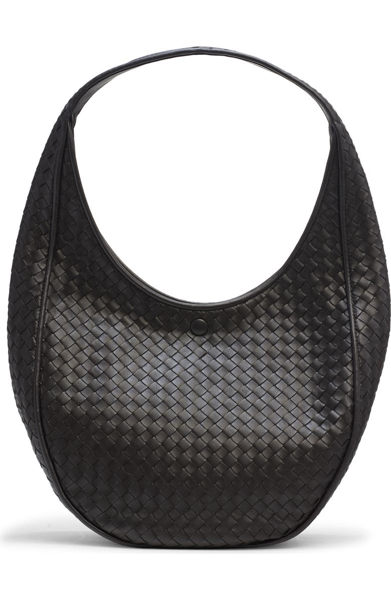 Bottega Veneta Small Ovetto Intrecciato Leather Shoulder Bag, Main, color, 2094 Espresso-Brass V