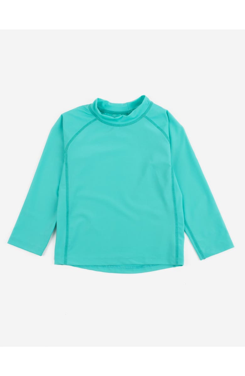 Leveret Kids Long Sleeve Rash Guard, UPF 50+ Swim Shirt, Main, color, Aqua