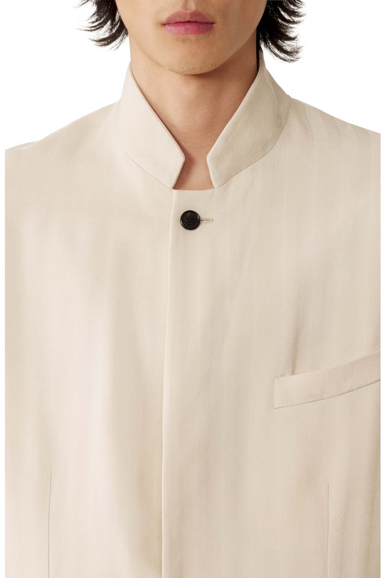 Viscose Jacket With Stand-Up Collar, Alternate, color, Milk