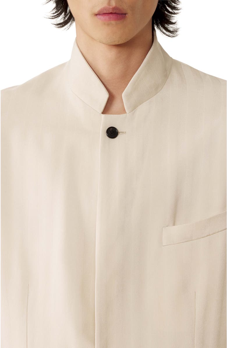 Lanvin Viscose Jacket With Stand-Up Collar, Alternate, color, Milk