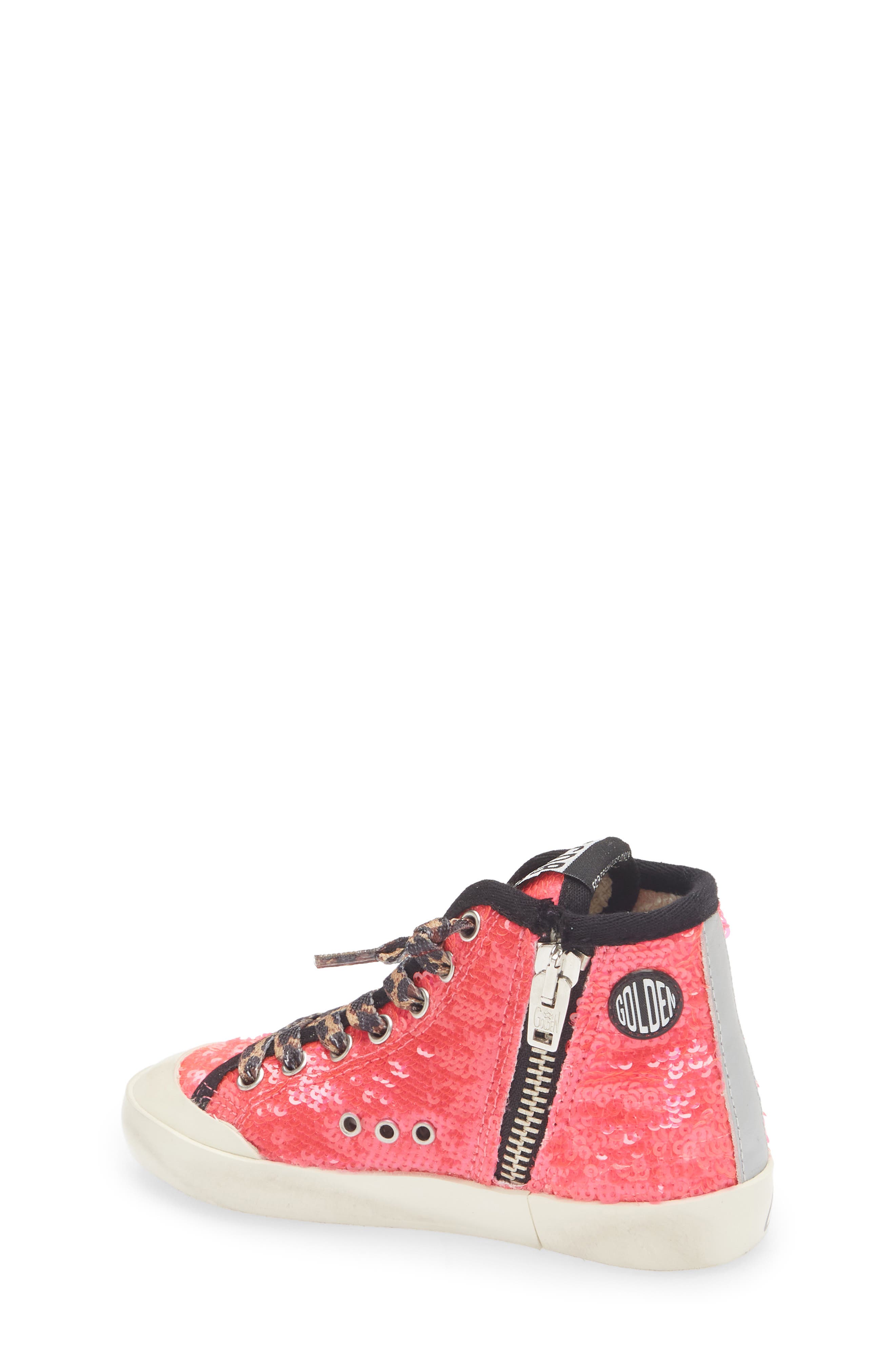 Golden Goose Kids' Francy Penstar Sequin High Top Sneaker, Alternate, color, Pink Fluo/ Ice/ Silver