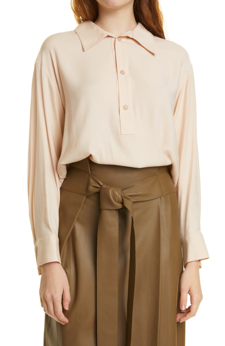 Vince Shaped Collar Polo Blouse, Main, color,