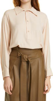 Vince Shaped Collar Polo Blouse