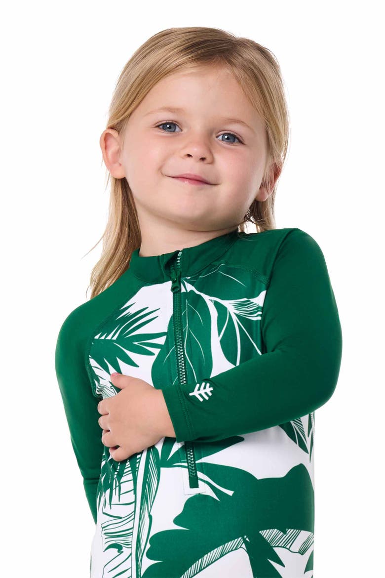 Baby's Kohala Neck-To-Knee Swimsuit, UPF 50+ Sun Protection, Alternate, color, Eden Green Colorblock