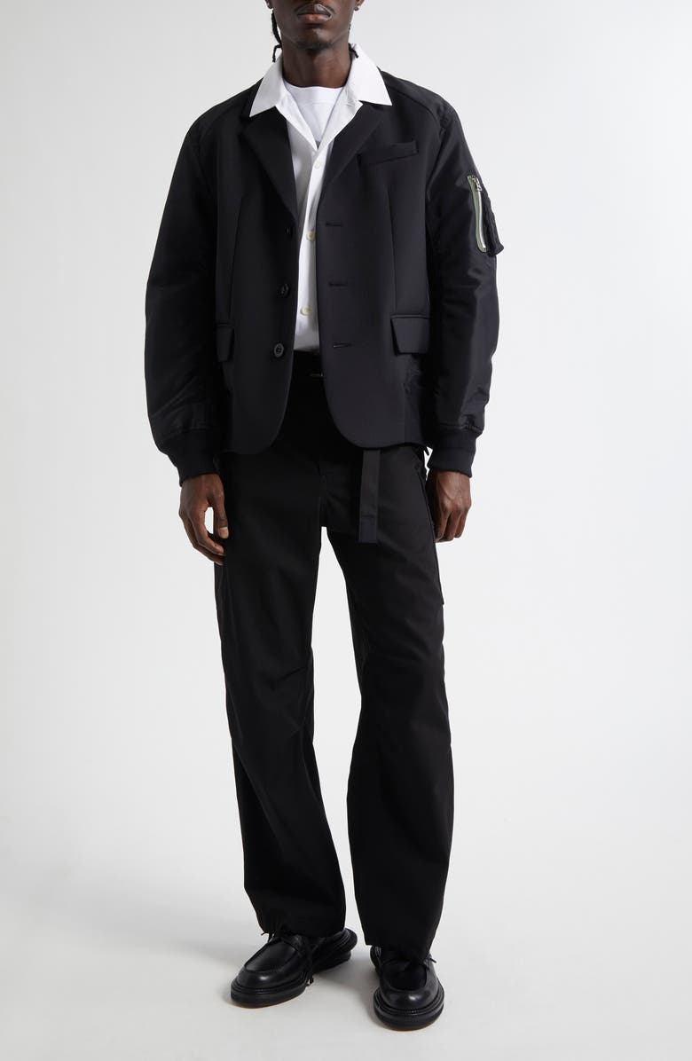 Sacai Suiting Bonding Mixed Media Jacket, Alternate, color, 