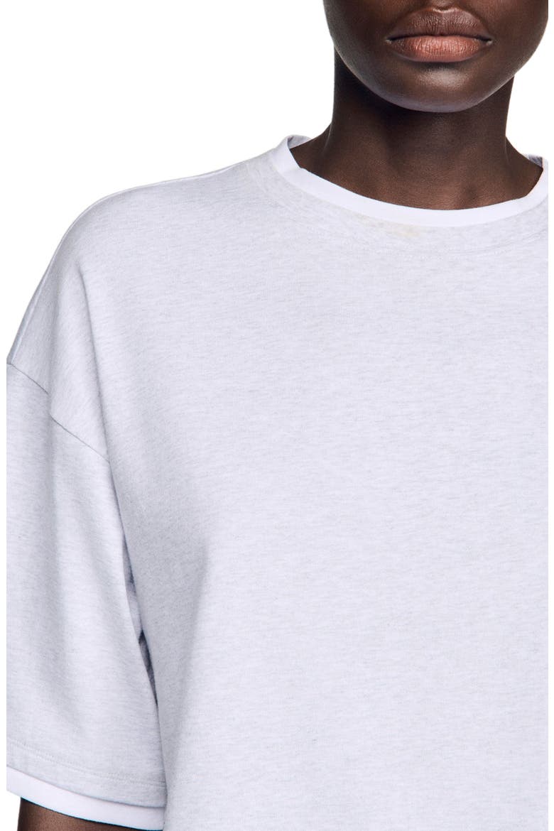 Embroidered logo cotton T-shirt, Alternate, color, Grey