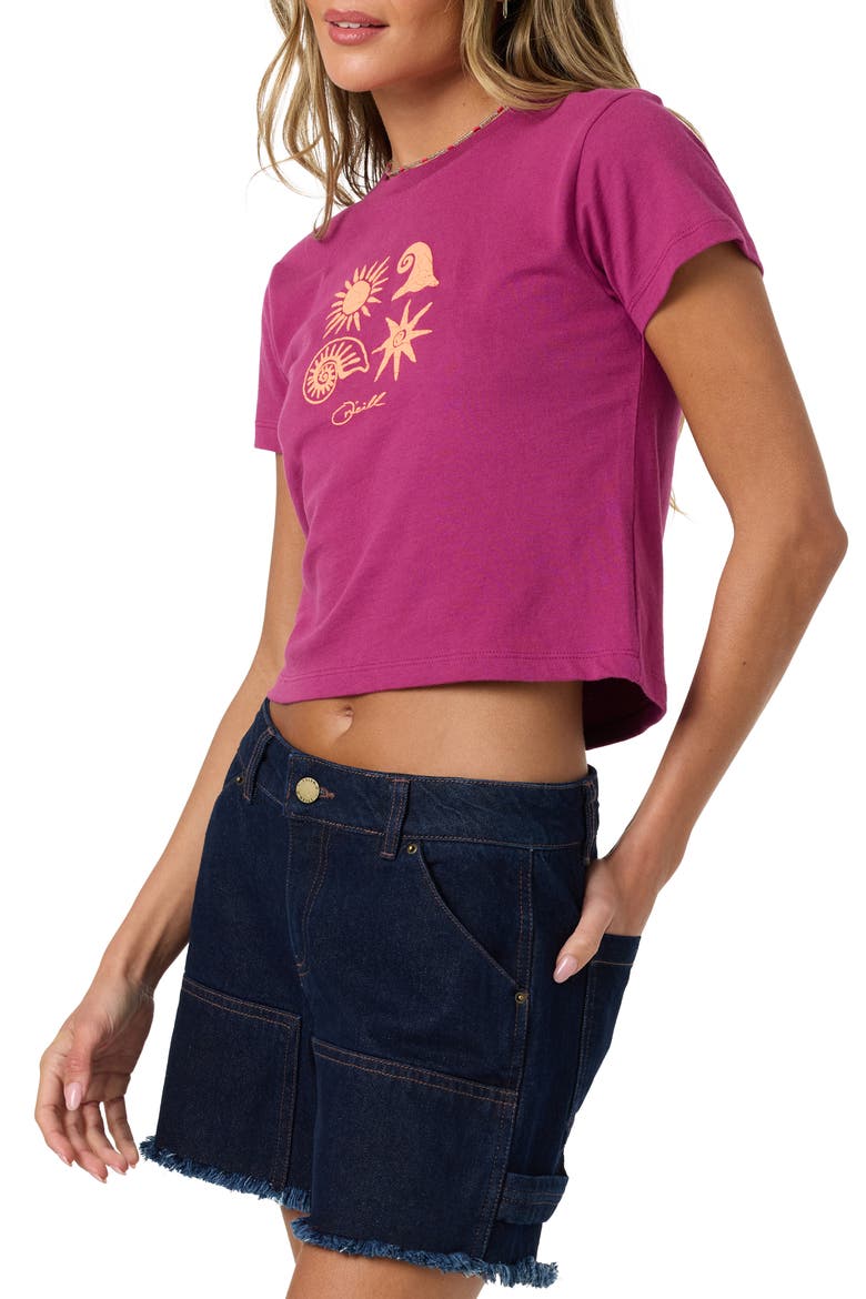 Shell Star Graphic Tee, Alternate, color, RASPBERRY