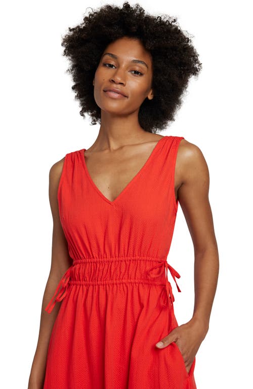 Faherty Sandbar Maxi Dress In Poppy Red