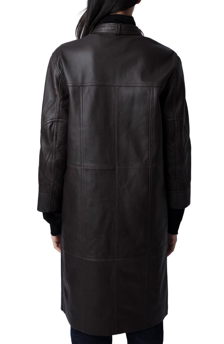 Zadig & Voltaire Mira Leather Coat, Alternate, color, 