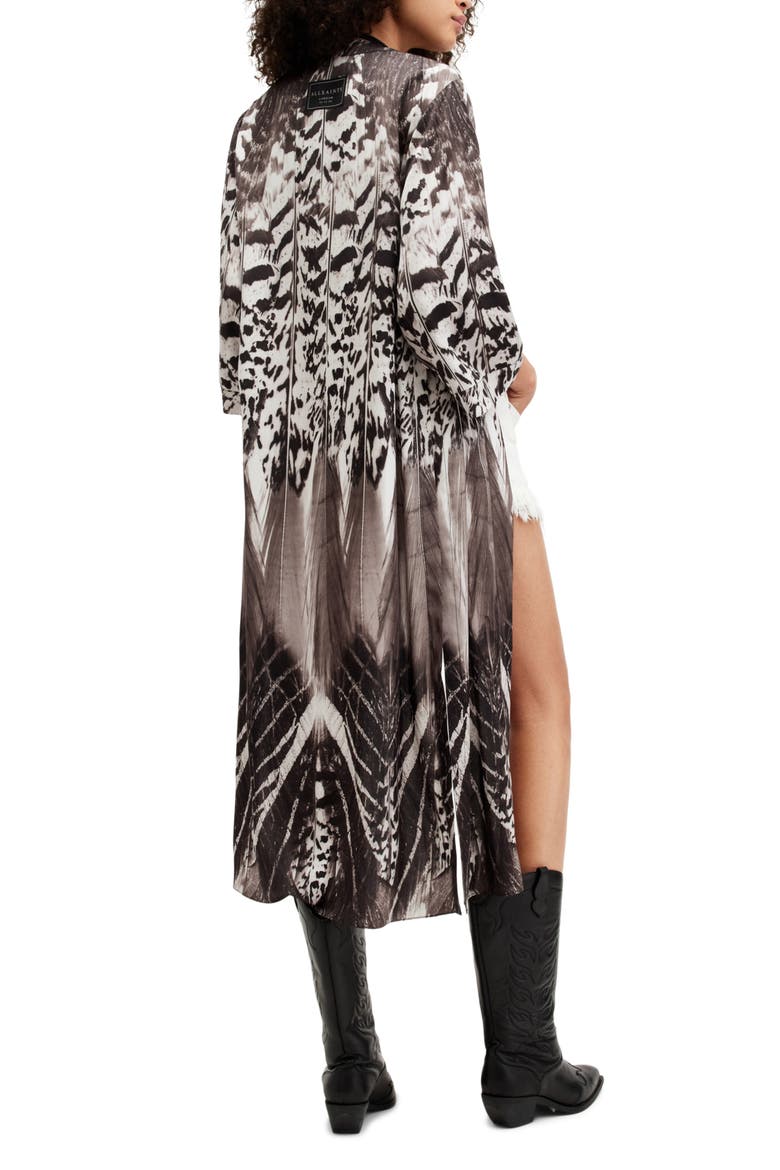 Carine Sierra Abstract Print Duster, Alternate, color, WHITE