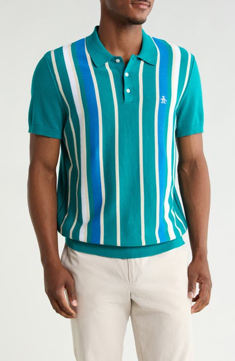 Stripe Cotton Polo Sweater
