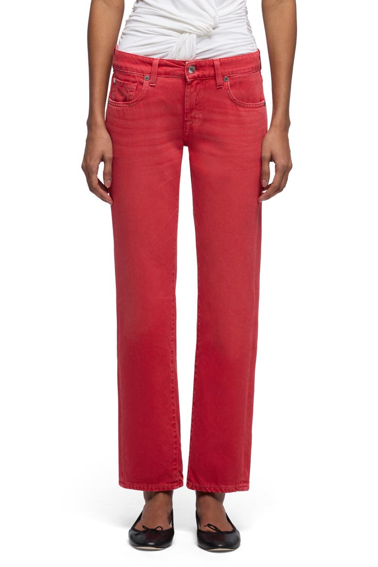 Low Rise Ankle Cigarette Jeans, Main, color, FLAME