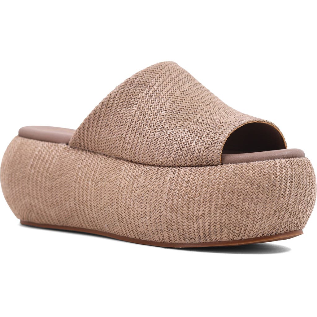 Shushop Ilana Platform Slide Sandal In Brown