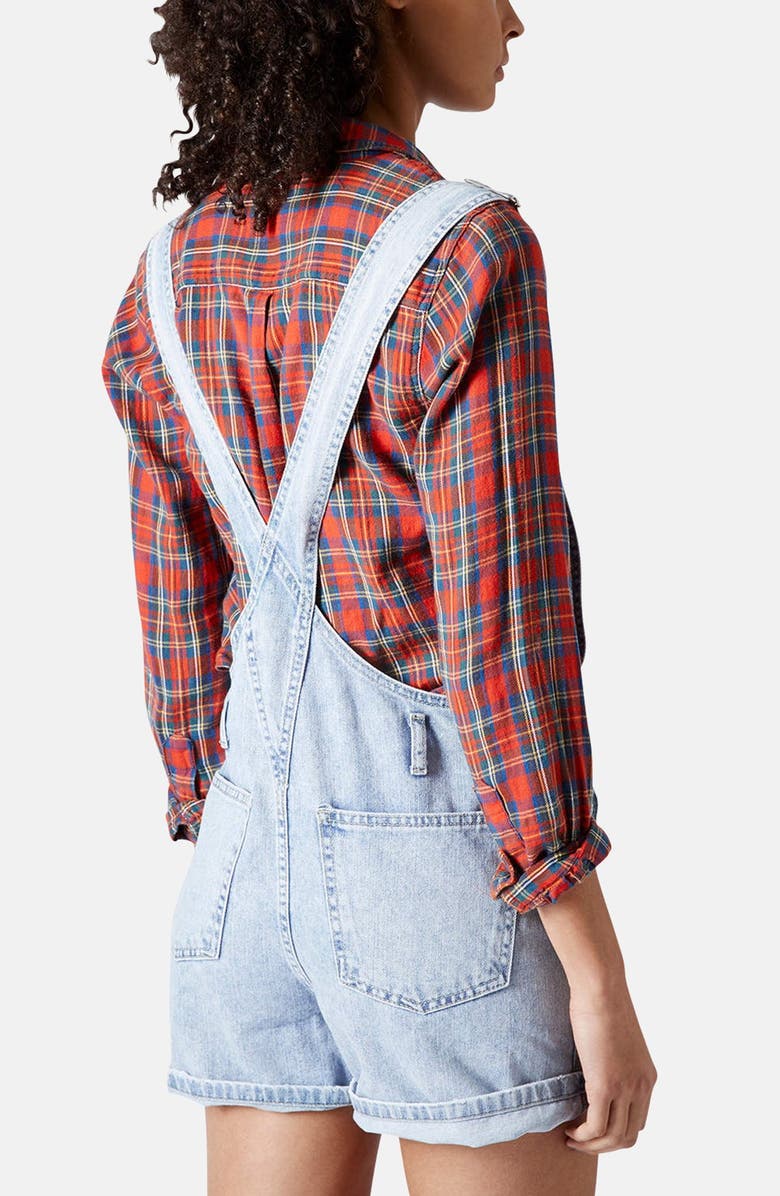 Topshop Moto Short Overalls, Alternate, color, 