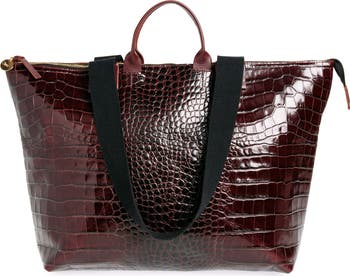 Clare V. Le Zip Sac Croc Embossed Leather Tote | Nordstrom