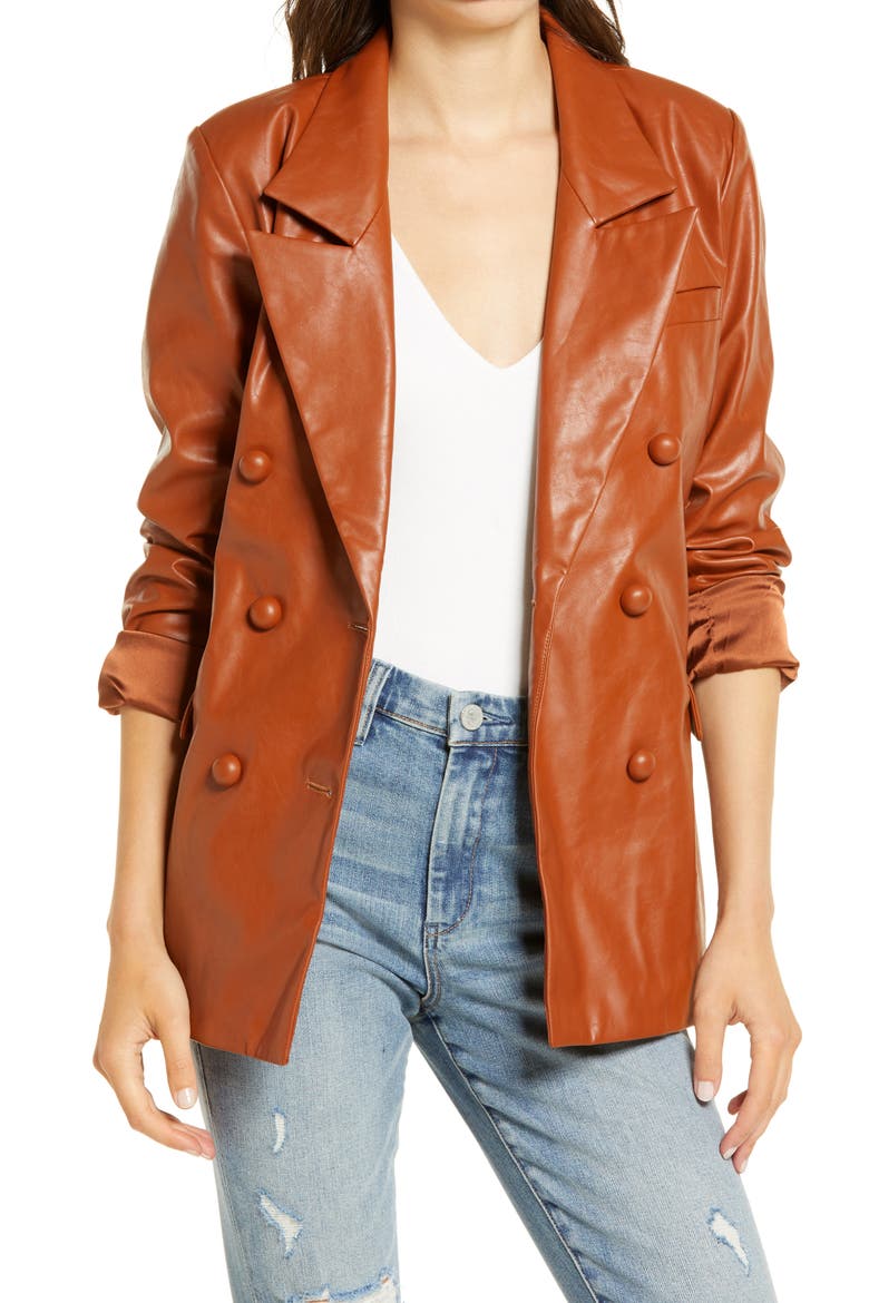 The Nightingale Faux Leather Blazer, Main, color, WHY NOT